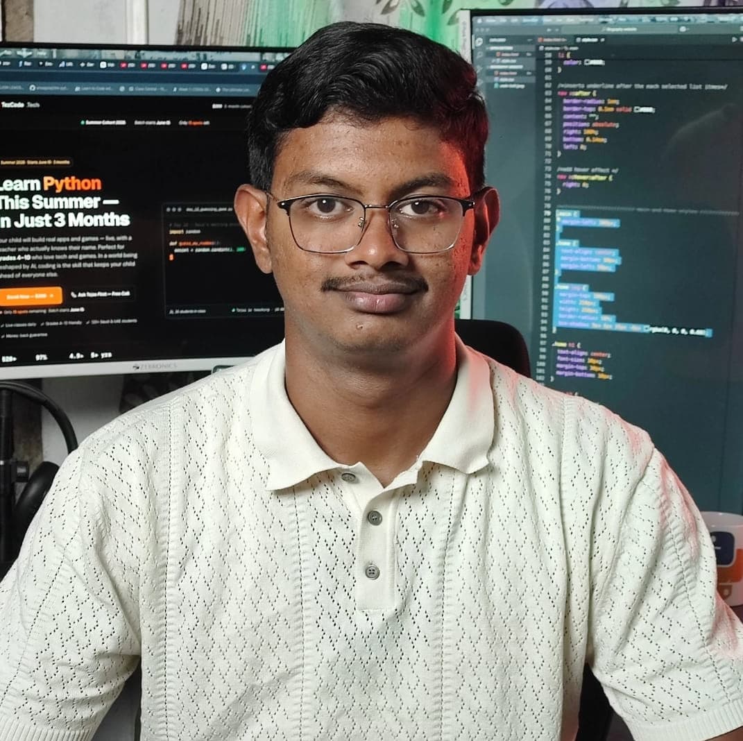 Tejas Naik, lead Python instructor and founder of TezCode (500+ students taught)